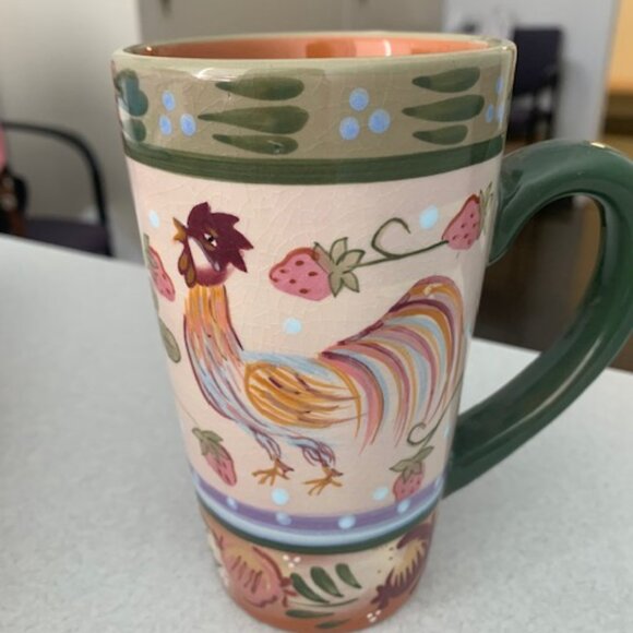 Zrike Chanticleer Rooster Latte Mug Danna Cullen Design Chicken Tall Coffee Mug - Picture 2 of 4